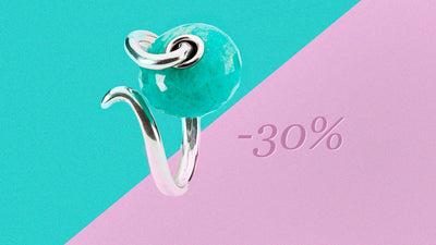 amazonite bead on a ring, 30 percent off